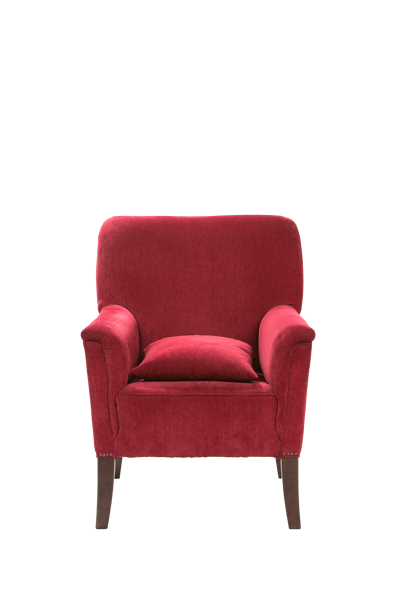 Roter Sessel aus Samt